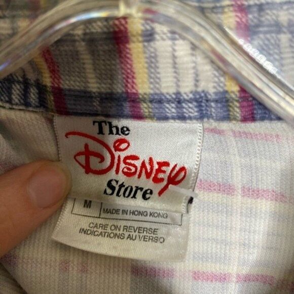 Vintage Disney Winnie the Pooh, flannel plaid button down shirt med - Picture 7 of 11